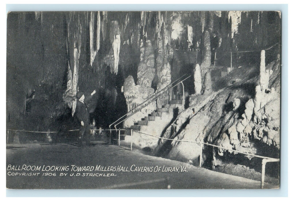 1906 Ballroom Millers Hall Caverns of Luray Virginia VA Antique Postcard