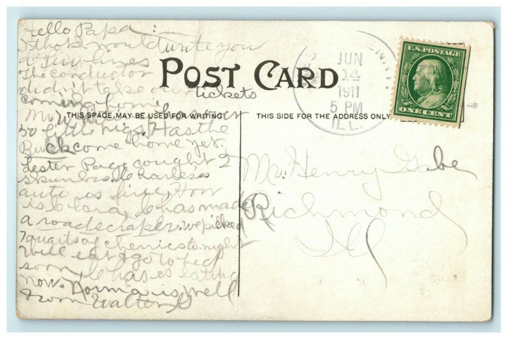 1911 Northwestern Depot McHenry Illinois IL Posted Antique Postcard