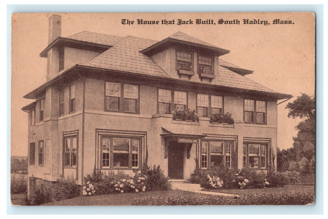 c1910 Jack Built House South Hadley Massachusetts MA Antique Postcard