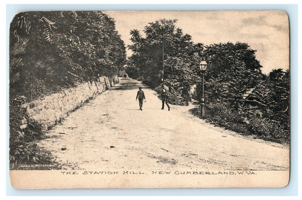 1910 Station Hill New Cumberland West Virginia WV Posted Antique Postcard