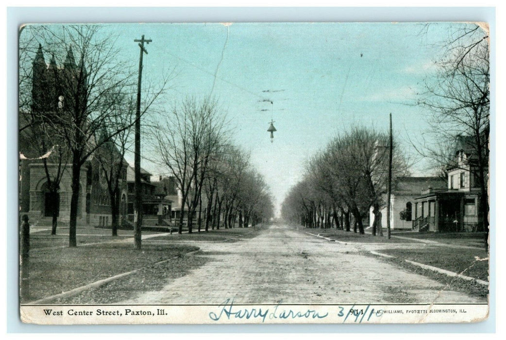 1910 West Center St. Paxton Illinois IL Posted Antique Postcard
