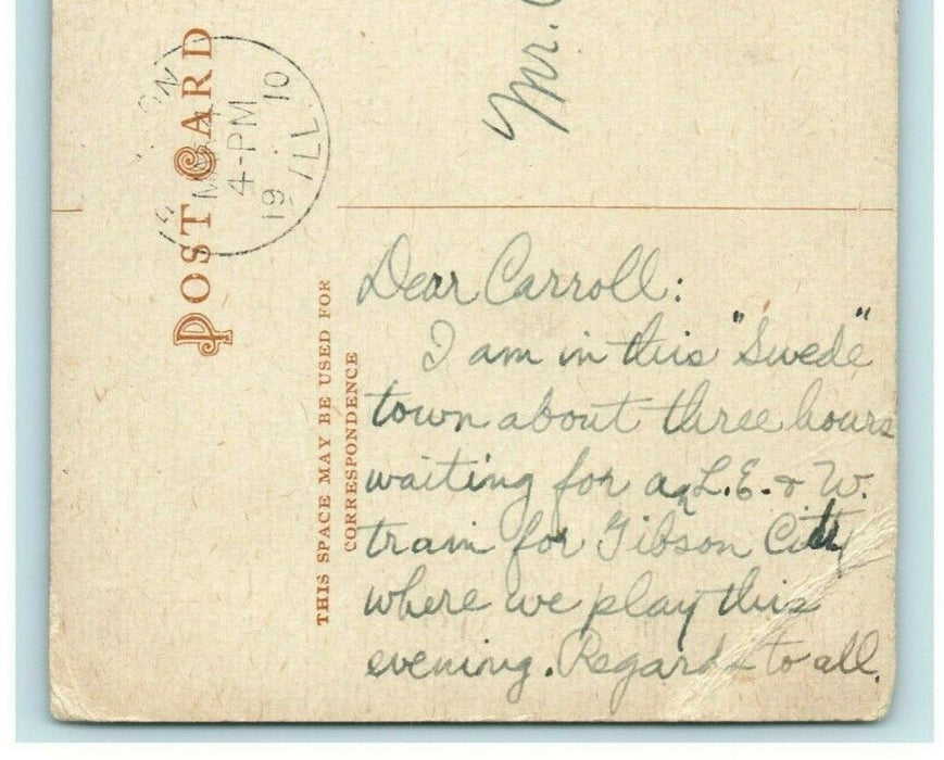 1910 West Center St. Paxton Illinois IL Posted Antique Postcard