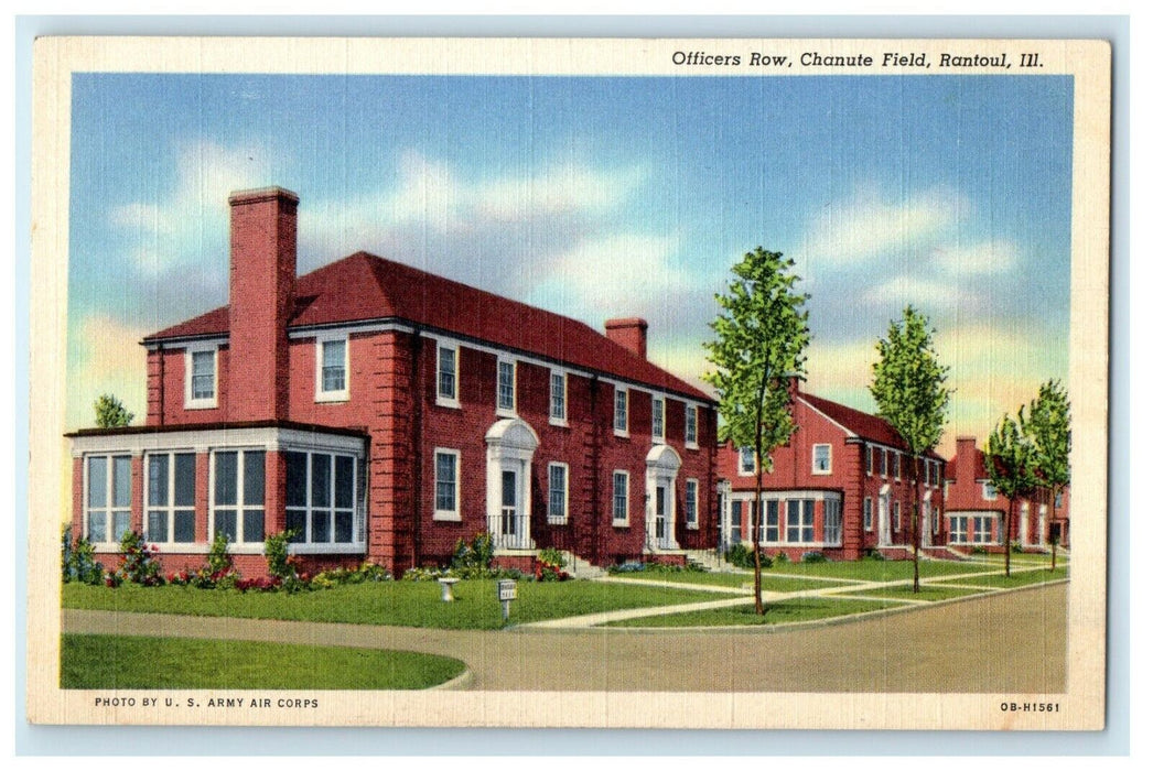 c1940's Officers Row Chanute Field Rantoul Illinois IL Unposted Vintage Postcard
