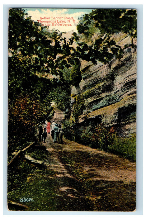 c1910 Indian Ladder Road Thompsons Lake New York NY Antique Unposted Postcard