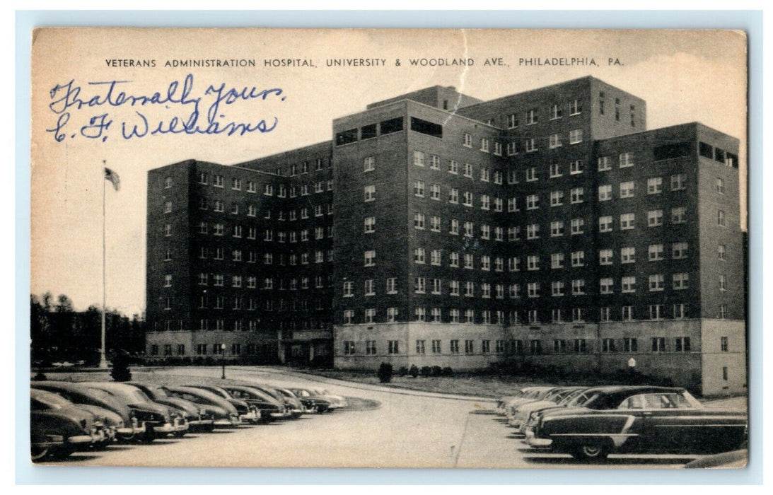 1954 Veterans Administration Hospital Philadelphia Pennsylvania PA Postcard