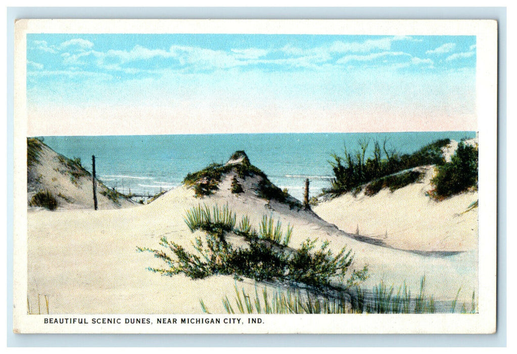 c1920s Beautiful Scenic Dunes, Near Michigan City Indiana IN Unposted Postcard