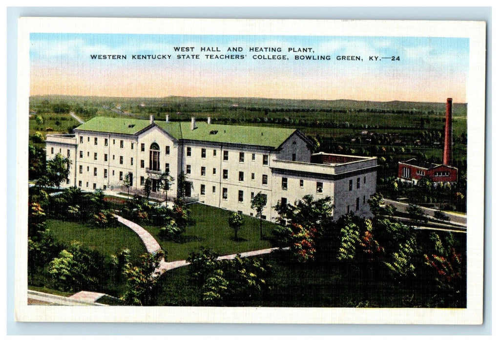 Birds Eye Of West Hall Heating Plant Teachers College Bowling Green KY Postcard