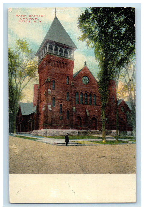 c1910 Park Baptist Church, Utica New York NY Antique Unposted Postcard