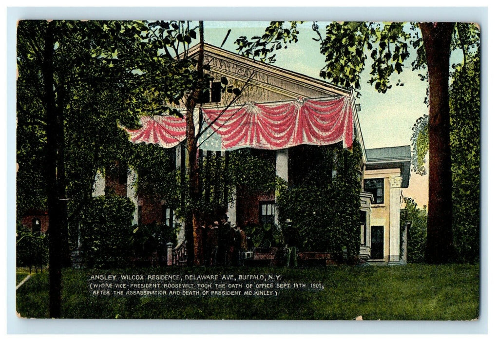 1909 Ansley Wilcox Residence Delaware Ave Buffalo New York NY Antique Postcard