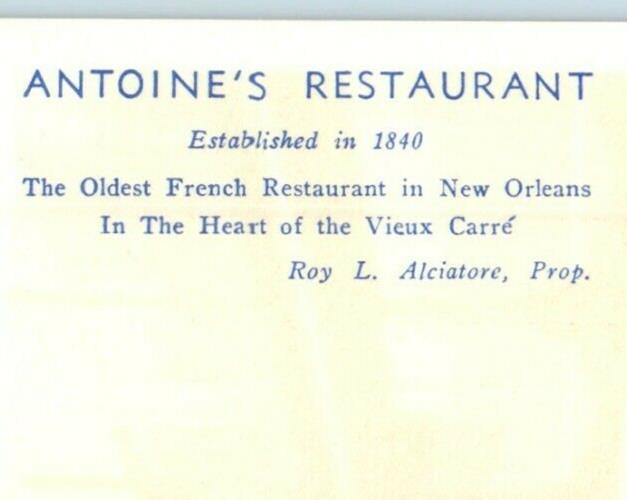 c1940's Antoine's Restaurant St. Louis St. New Orleans Louisiana LA Postcard
