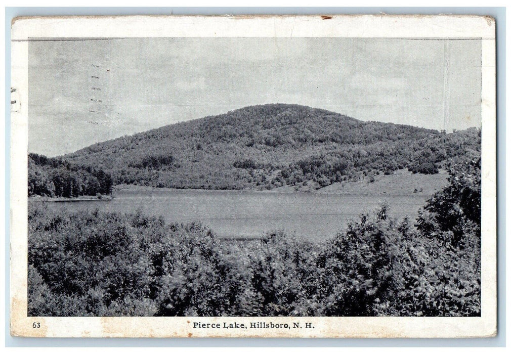 1941 Pierce Lake Mountain View Trees Hillsboro New Hampshire NH Antique Postcard