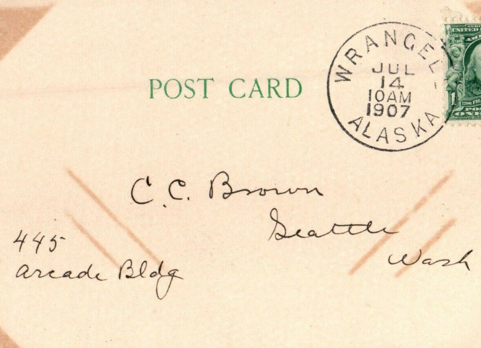 1907 Bird's Eye View Of Wrangell Alaska AK Posted Antique Postcard