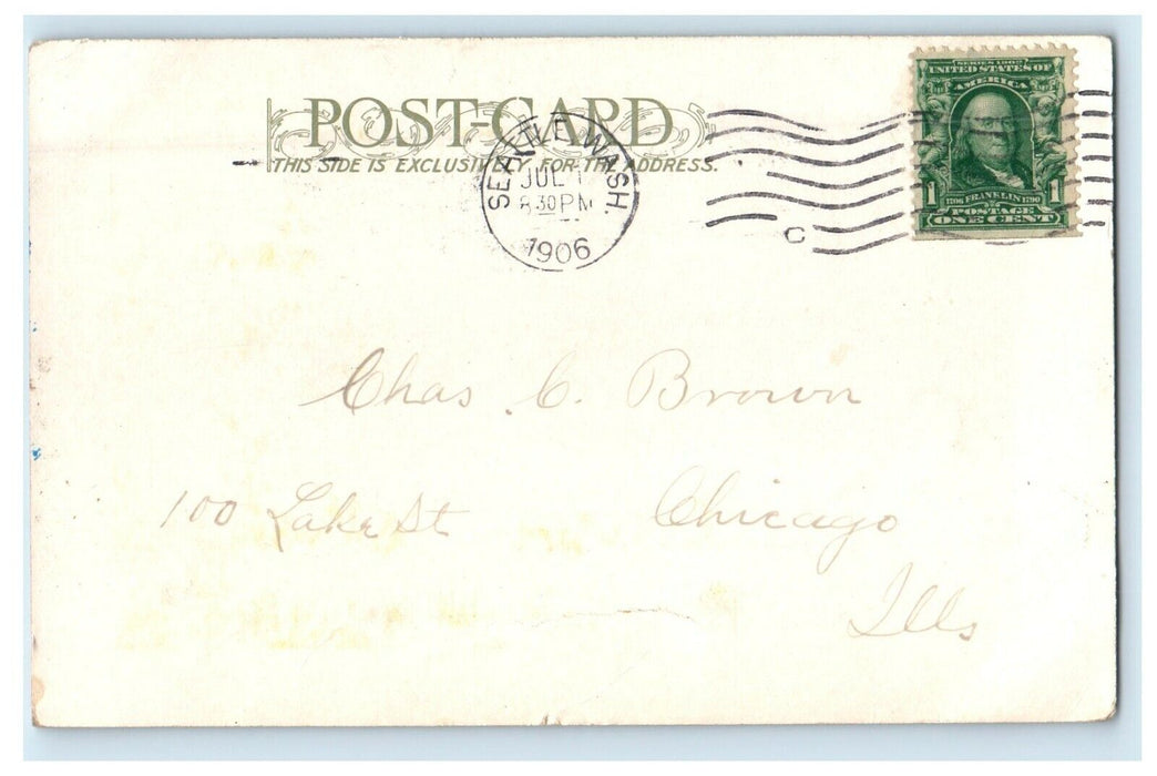 1907 Lowman & Hanford S. & P. Co. Indian Totem Pole Seattle WA Antique Postcard