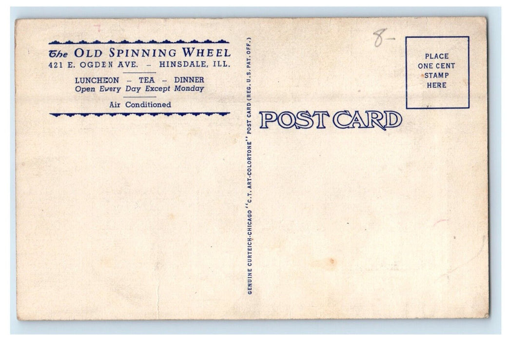 A View Of Old Spinning Wheel Restaurant Hinsdale Illinois IL Vintage Postcard