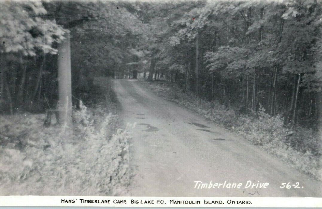 c1940's Hans' Timberlane Camp Big Lake Manitoulin Island Ontario Canada Postcard