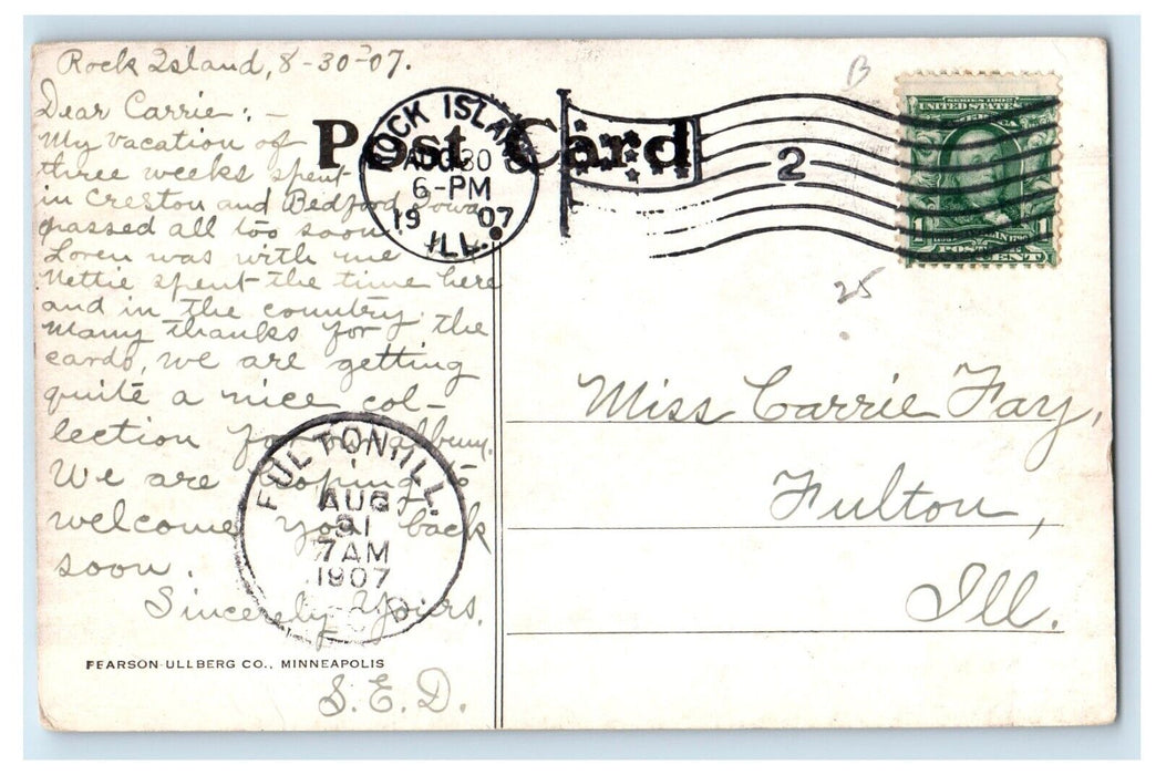 1907 Administration Building At Rock Island Arsenal Rock Island IL Postcard