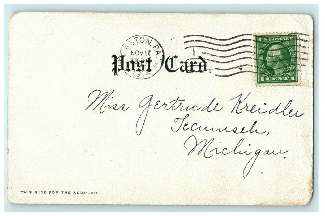 1902 Night View Electric Fountain Willow Grove Park PA Posted Antique Postcard