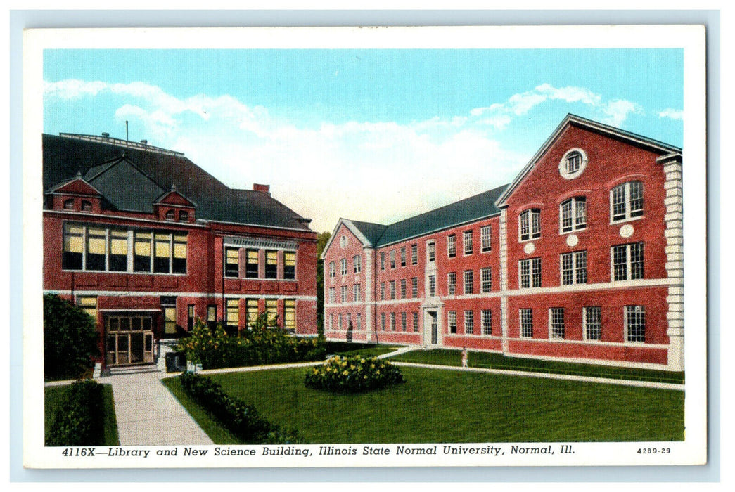 c1920 New Science Building Illinois State Normal University Illinois IL Postcard