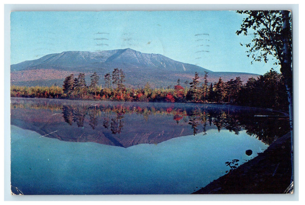 1958 Mt. Katahdin from Togue Pond Highest Mountain in Maine ME Vintage Postcard