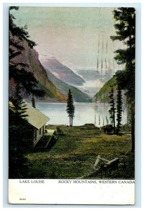 1907 View Of Lake Louise Rocky Mountains Western Canada CA Antique Postcard