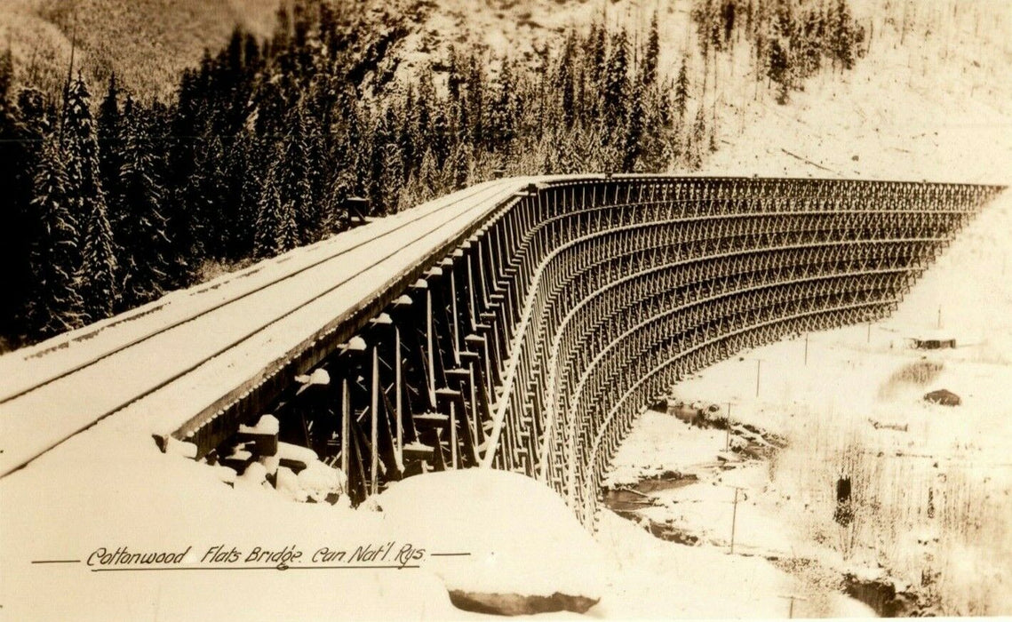 Cottonwood Flats Bridge British Columbia Canada RPPC Photo Antique Postcard