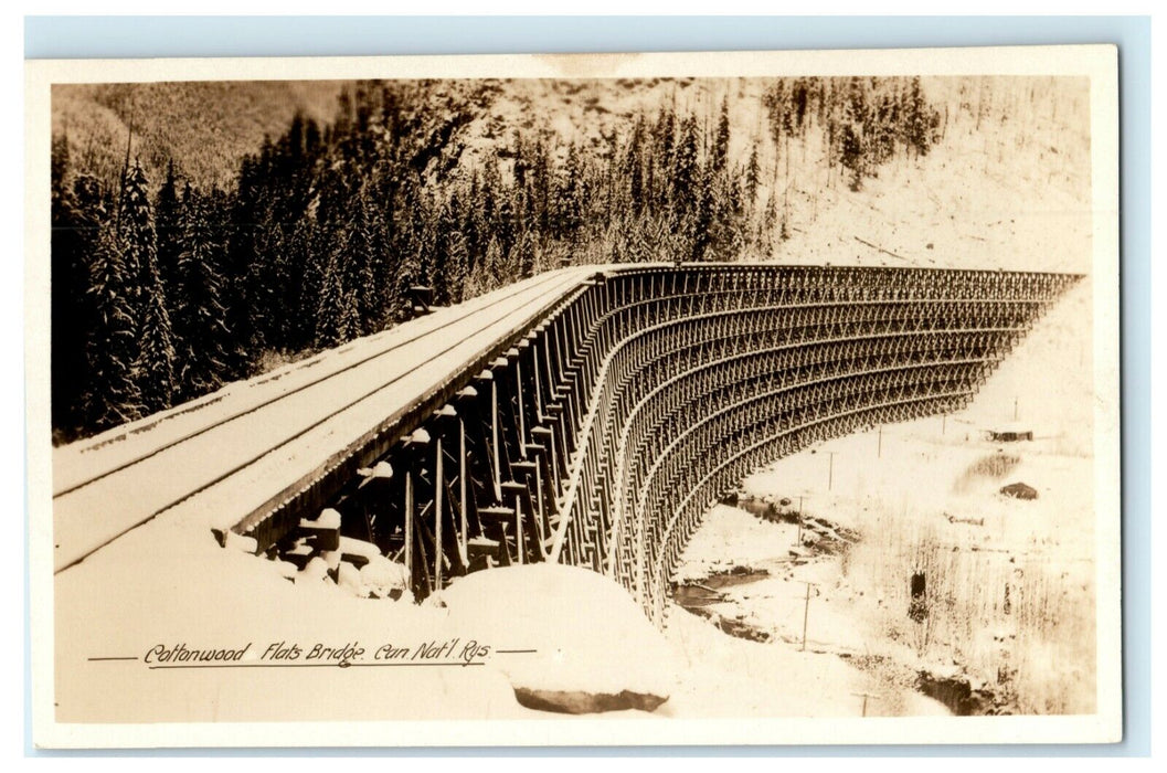 Cottonwood Flats Bridge British Columbia Canada RPPC Photo Antique Postcard
