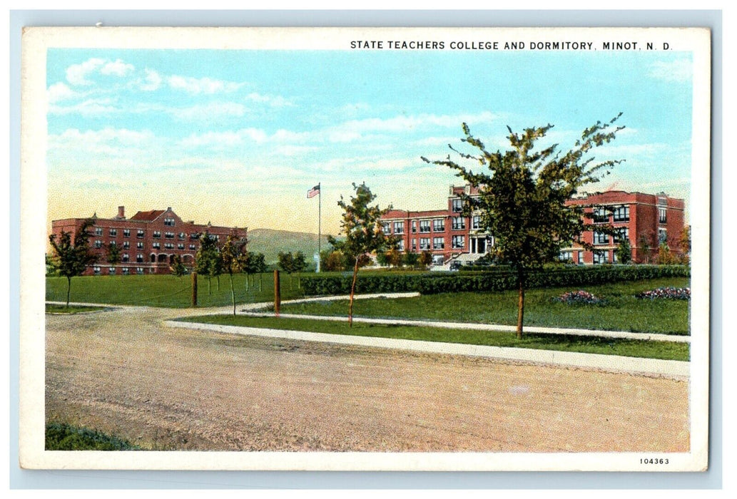 c1930's State Teachers College And Dormitory Minot North Dakota ND Postcard