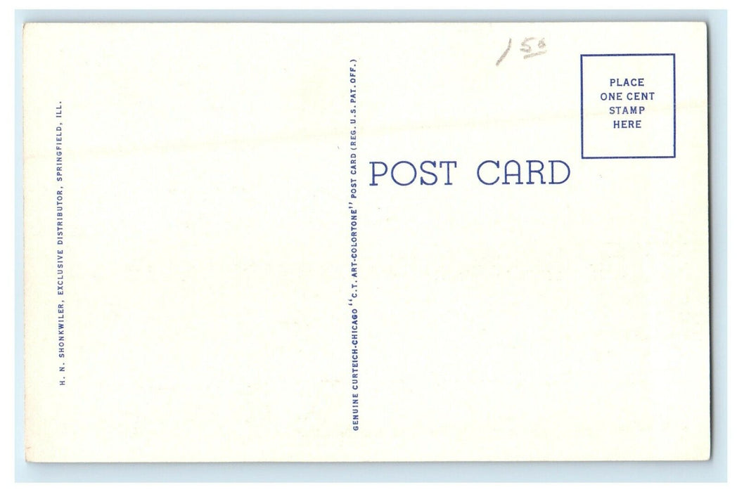 c1940's State Arsenal Second And Adams Street Springfield Illinois IL Postcard