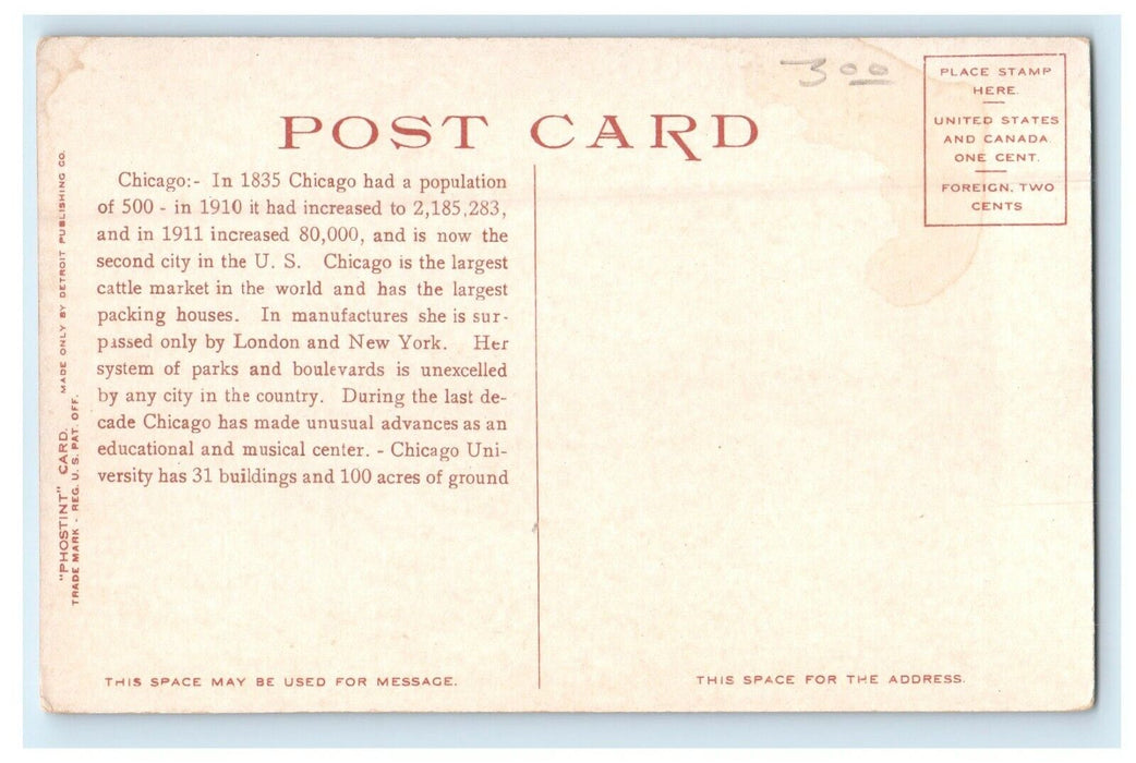 c1910 View Of Dearborn Street Station Chicago Illinois IL Antique Postcard