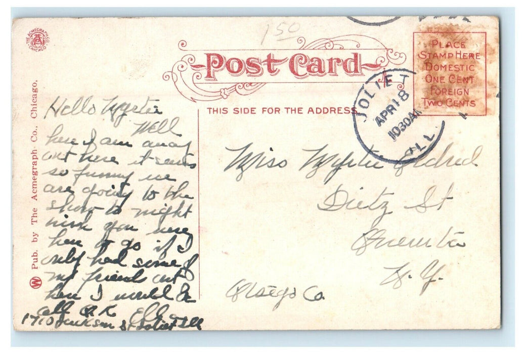 c1910's Guardian Angels Home Joliet Illinois IL Posted Antique Postcard