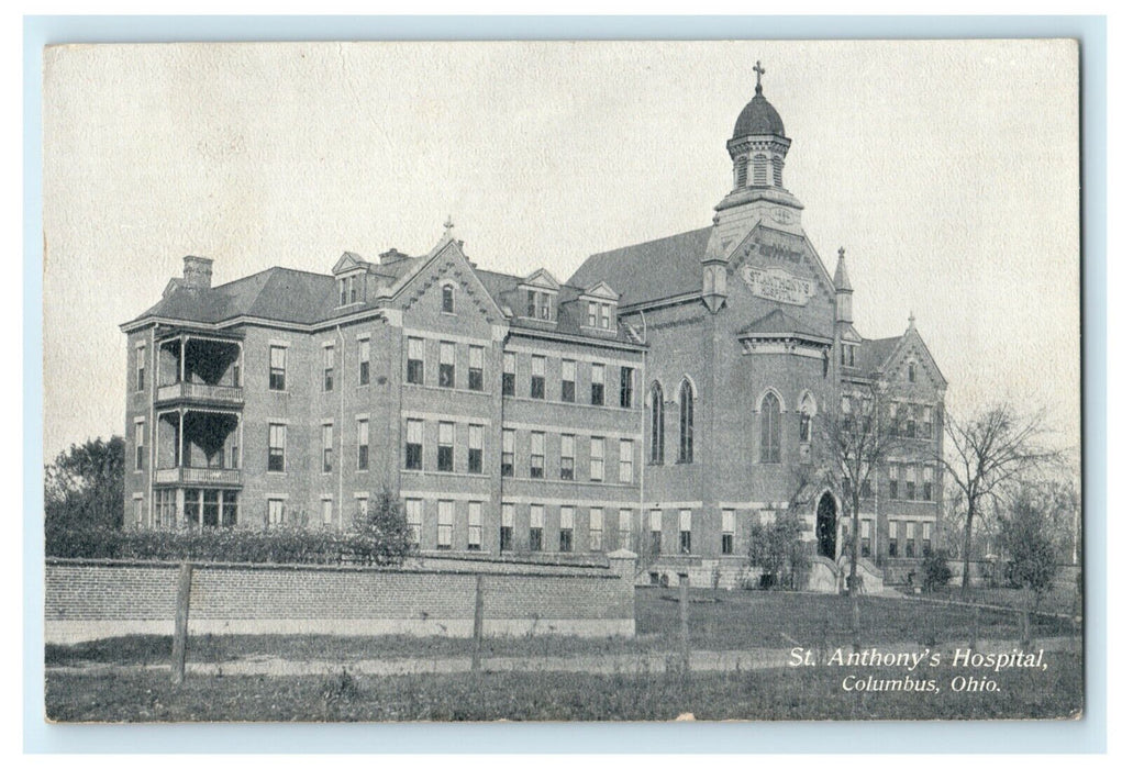 1908 St. Anthony's Hospital Columbus Ohio OH Posted Antique Postcard