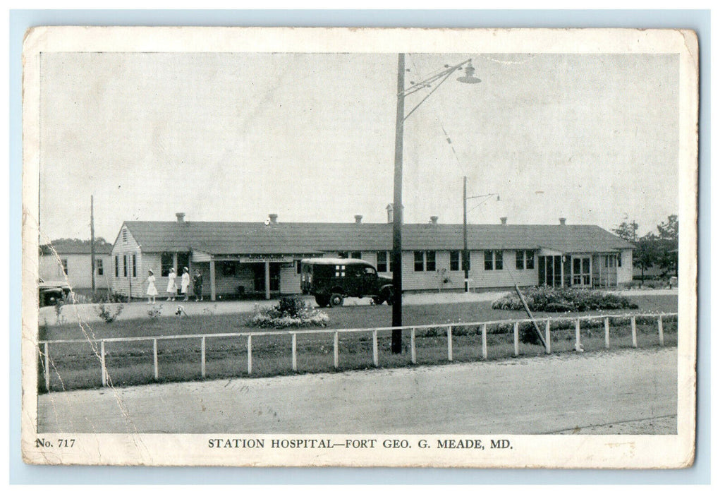 c1920s Station Hospital, Fort Geo G Meade Maryland MD Unposted Postcard