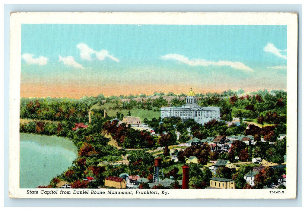 c1920 State Capitol from Daniel Boone Monument Frankfort, Kentucky KY Postcard
