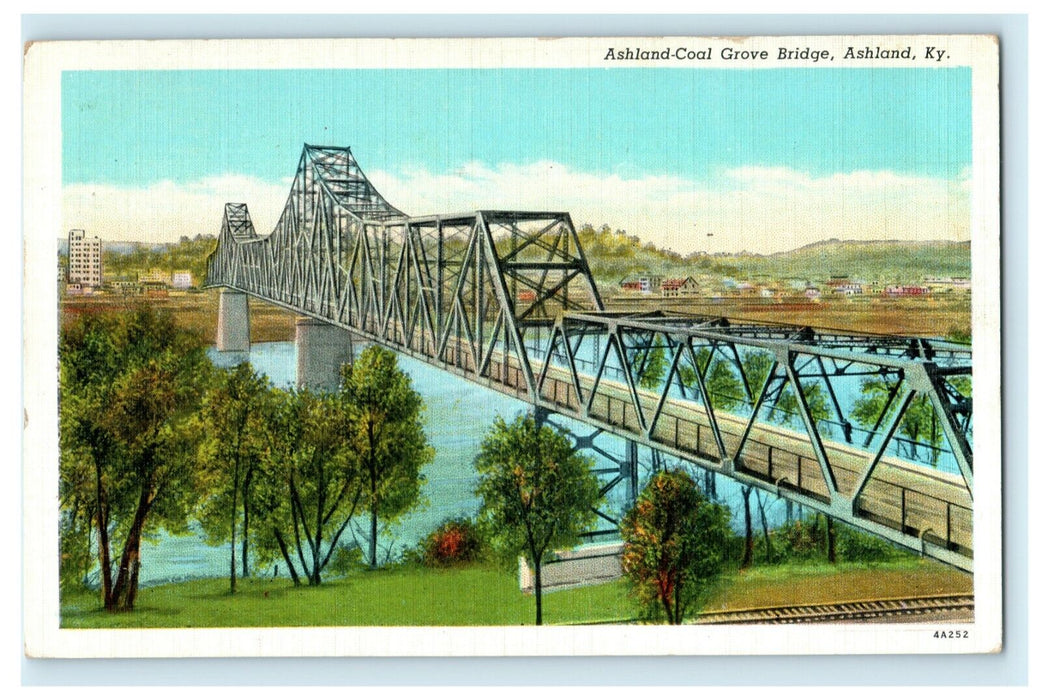1939 Ashland Coal Grove Bridge Kentucky KY Posted Vintage Postcard
