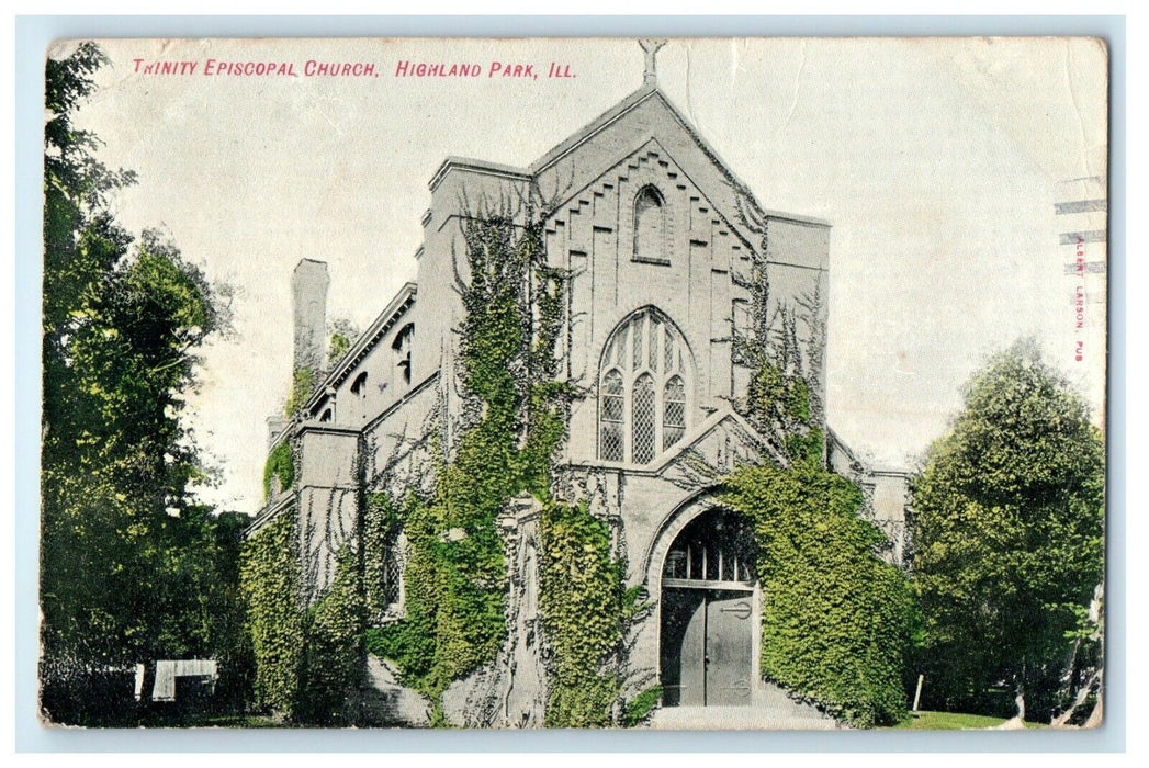 1908 Trinity Episcopal Church Highland Park Ravinia Illinois IL Antique Postcard