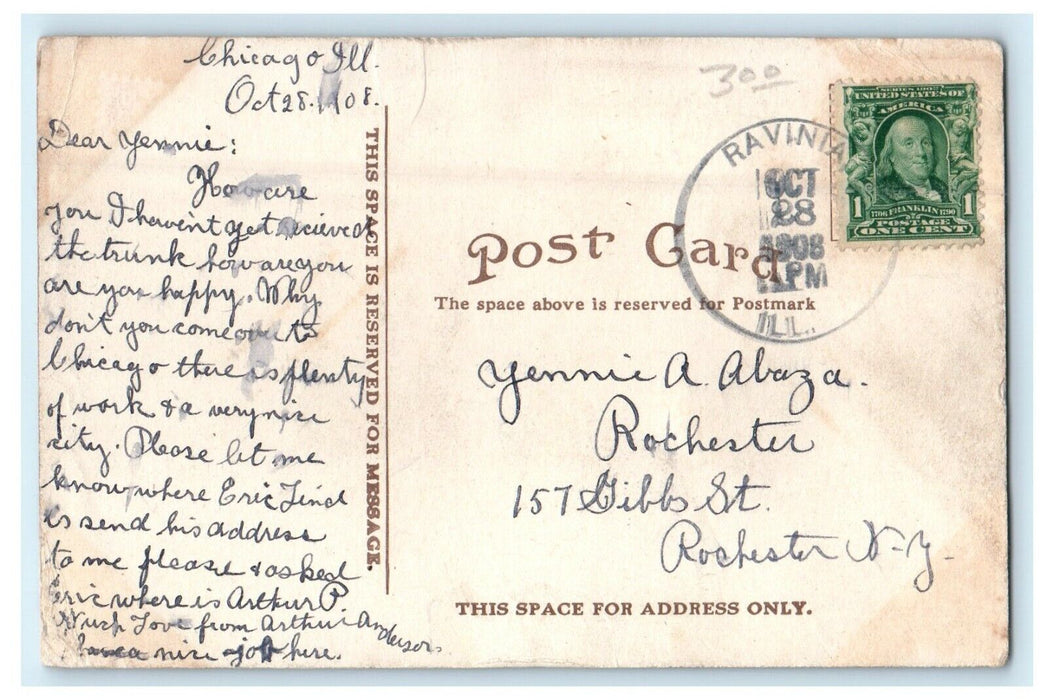 1908 Trinity Episcopal Church Highland Park Ravinia Illinois IL Antique Postcard