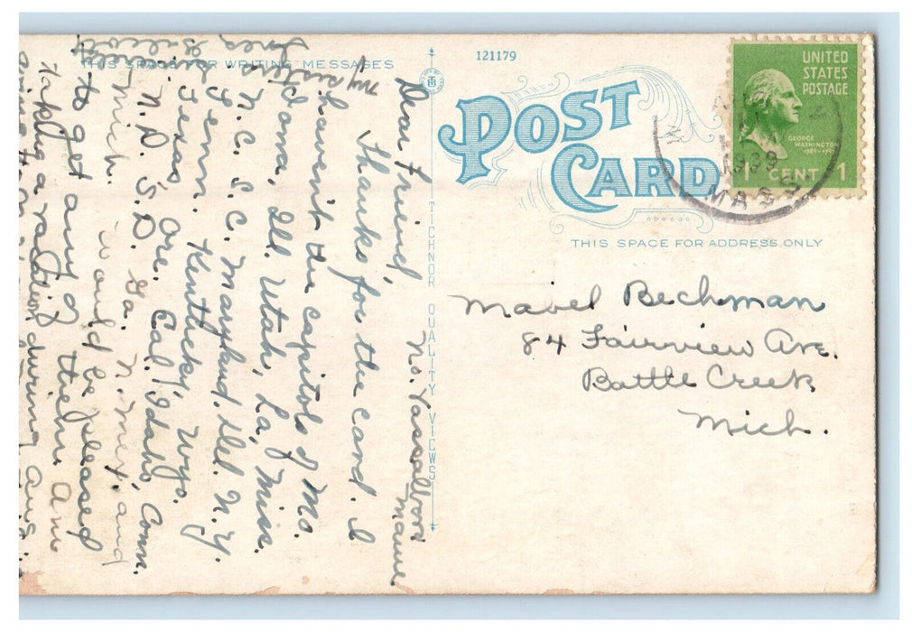 1939 St. Francis De Sales Catholic Church, Waterville Maine ME Postcard