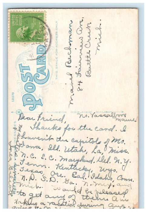 1939 St. Francis De Sales Catholic Church, Waterville Maine ME Postcard
