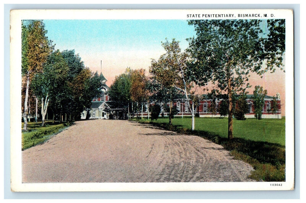 c1930's Road To State Penitentiary Bismarck North Dakota ND Vintage Postcard