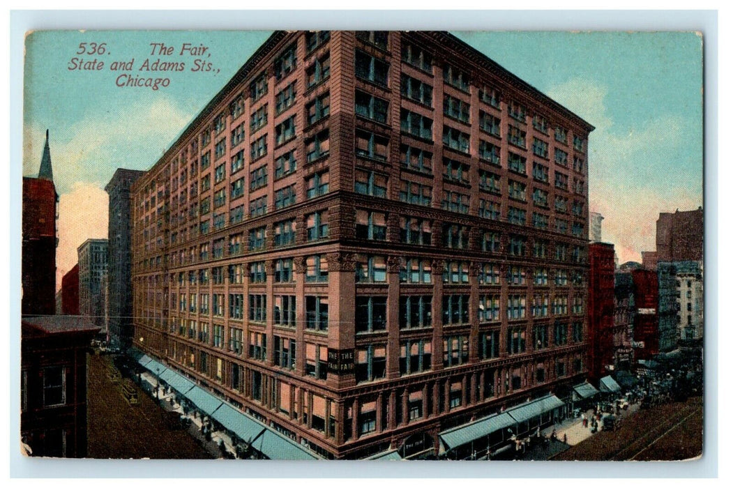 c1910's The Fair State And Adams Sts Chicago Illinois IL Posted Antique Postcard