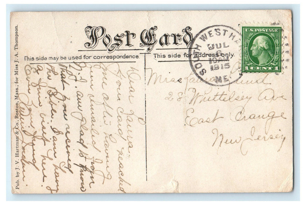 1915 Hancock House, Ellsworth Maine ME Antique Posted Postcard