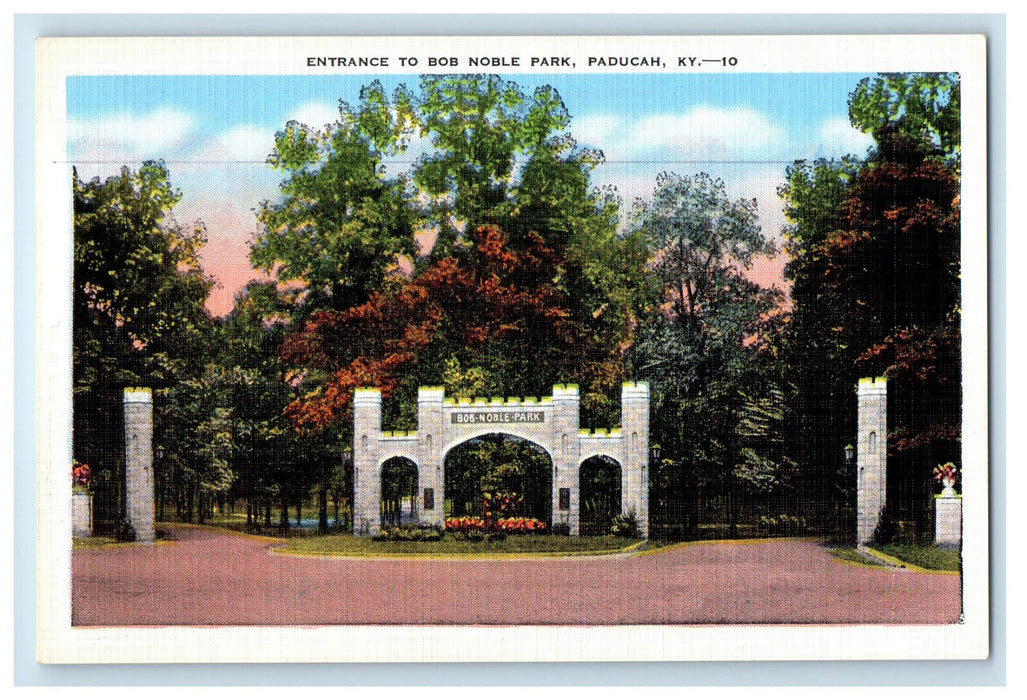 c1930s Entrance to Bob Noble Park, Paducah Kentucky KY Unposted Postcard