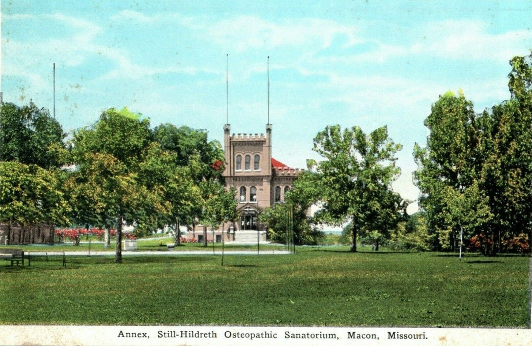 c1915 Annex Still-Hildreth Osteopathic Sanatorium Macon Missouri MO Postcard