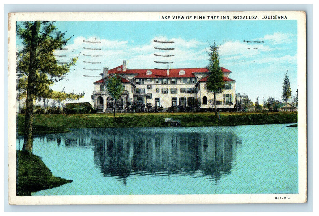 1933 Lake View of Pine Tree Inn Bogalusa Louisiana LA Posted Postcard