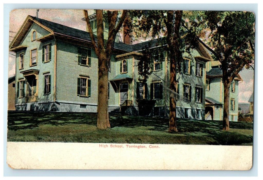 1907 High School Torrington Connecticut CT Posted Antique Postcard