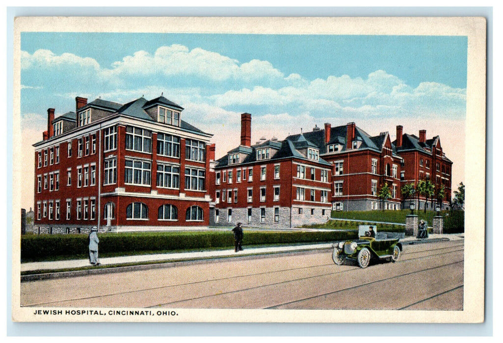 c1920s View of the Jewish Hospital Cincinnati Ohio Vintage Unposted Postcard