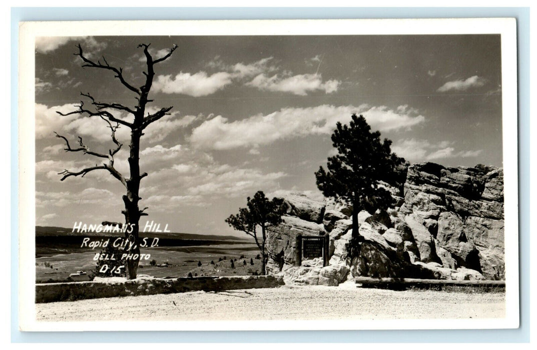 c1940's Hangman's Hill Rapid City South Dakota SD RPPC Photo Postcard