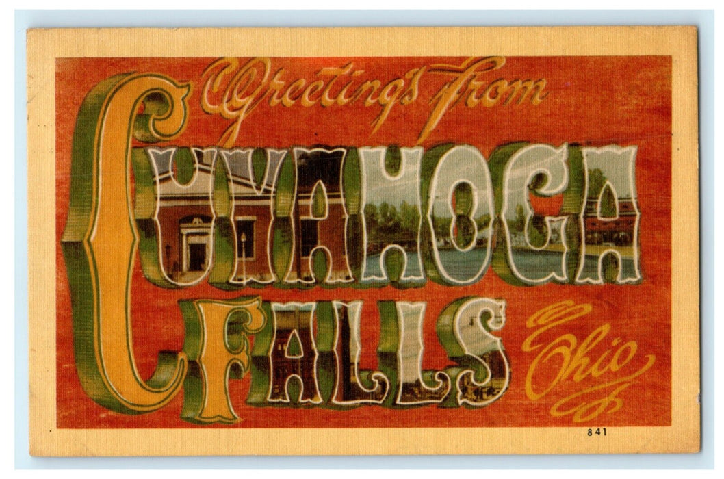 1951 Greetings From Cuyahoga Falls Ohio OH Posted Vintage Postcard