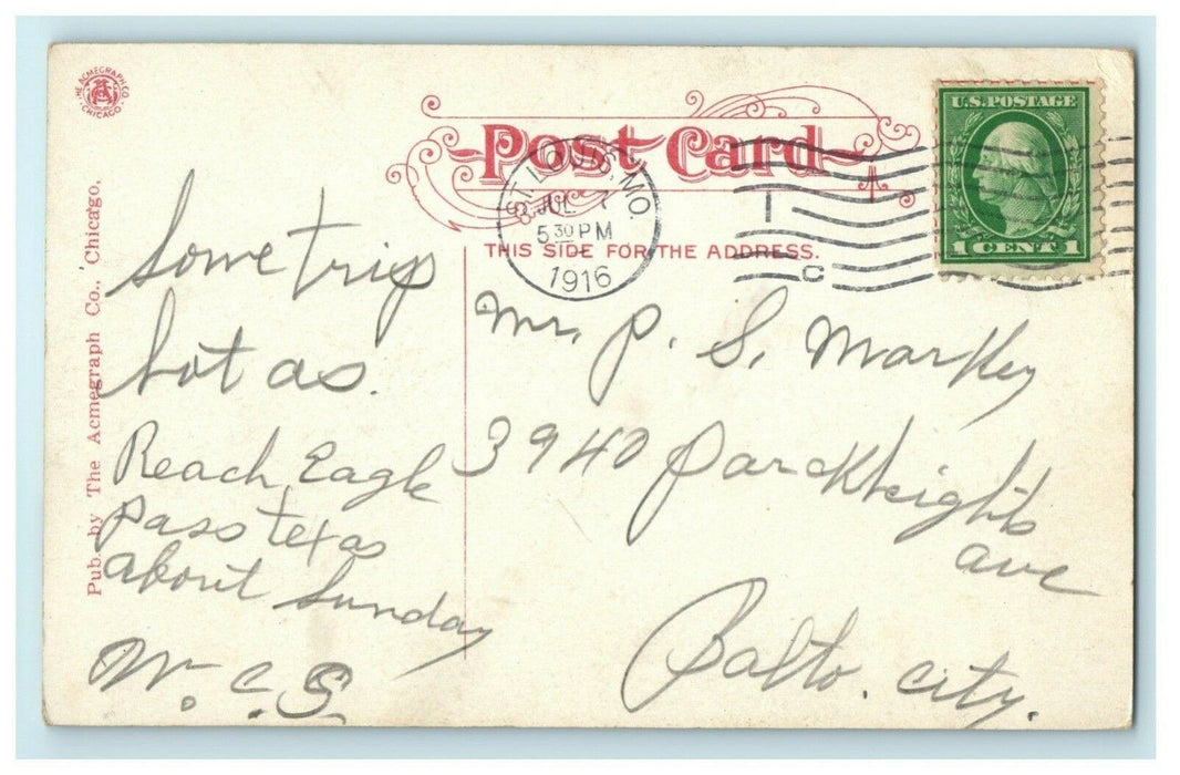 1916 City Hospital St. Louis Missouri MO Eagle Pass Texas TX Antique Postcard