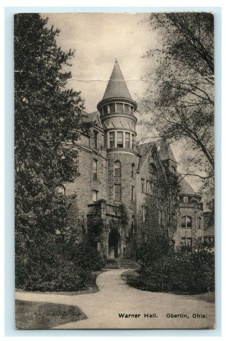 1921 Warner Hall Oberlin Ohio OH Posted Antique Postcard